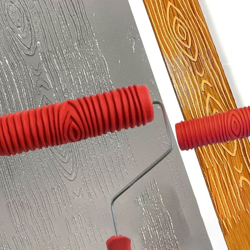 Struktur-Prägemuster Farbroller | Wanddekoration | Gummiwalze mit Griff 29cm