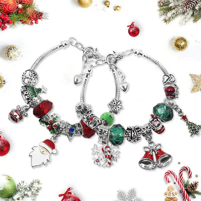 Adventskalender Schmuckset | DIY Weihnachts-Armband mit 24 Anhängern | Festliche Countdown-Idee