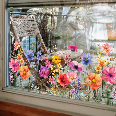1+1 Gratis | FloralesAbziehbild™ Charmante Fensterdekoration