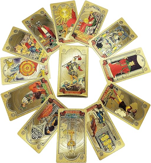 Tarotkarten Set | 78 Karten mit Anleitung | Goldprägung & Premium-Box