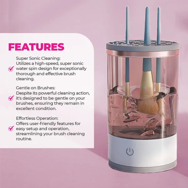 Elektrischer Make-up Pinselreiniger | 2-in-1 Reinigen & Trocknen | Hygienisch & Platzsparend