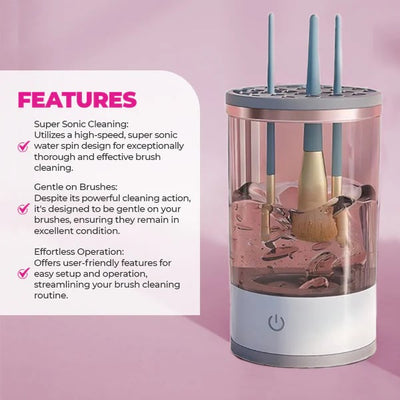 Elektrischer Make-up Pinselreiniger | 2-in-1 Reinigen & Trocknen | Hygienisch & Platzsparend
