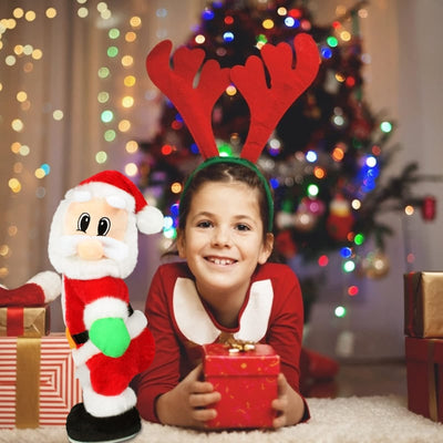 Tanzender & Singender Weihnachtsmann | Bewegliche Santa Figur mit Musik | Lustige Weihnachtsdekoration & Geschenkidee