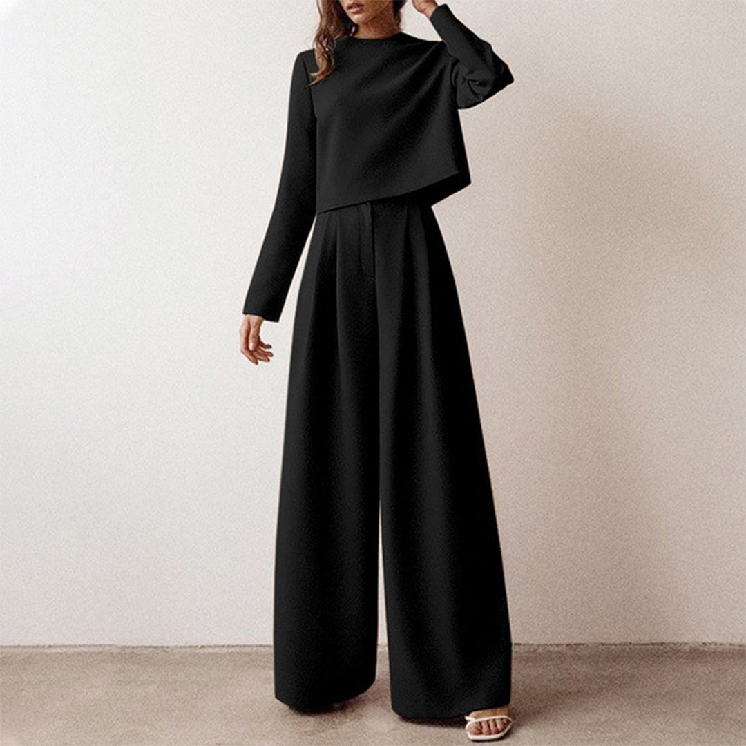 Zweiteiliges Set Aus Langärmligem Oberteil Und Hose Für Damen | Lässig
