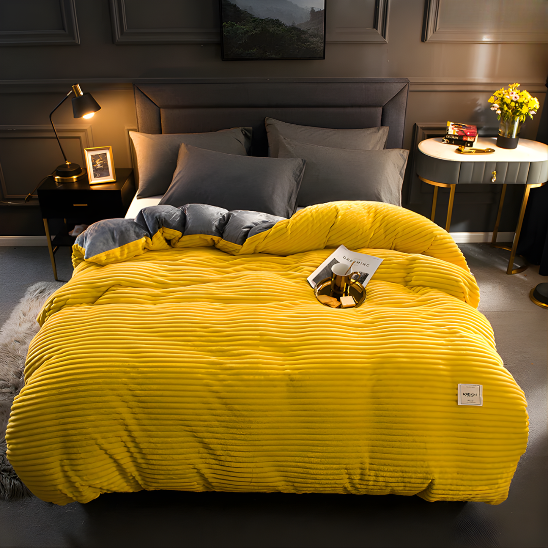 Duvet Bettdecke Set | Flauschiges Fleece beidseitig | Warm, weich & waschbar | Mit Kopfkissenbezug