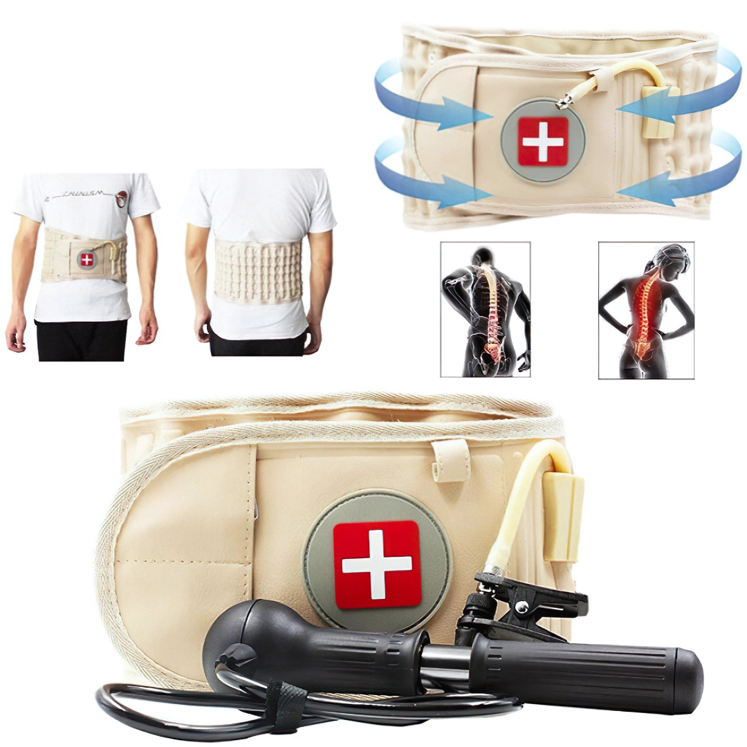 Lendenwirbel-Stützgürtel | Rückendehngürtel mit Luftdruck & Dekompression | Schmerzlinderung & Haltungskorrektur