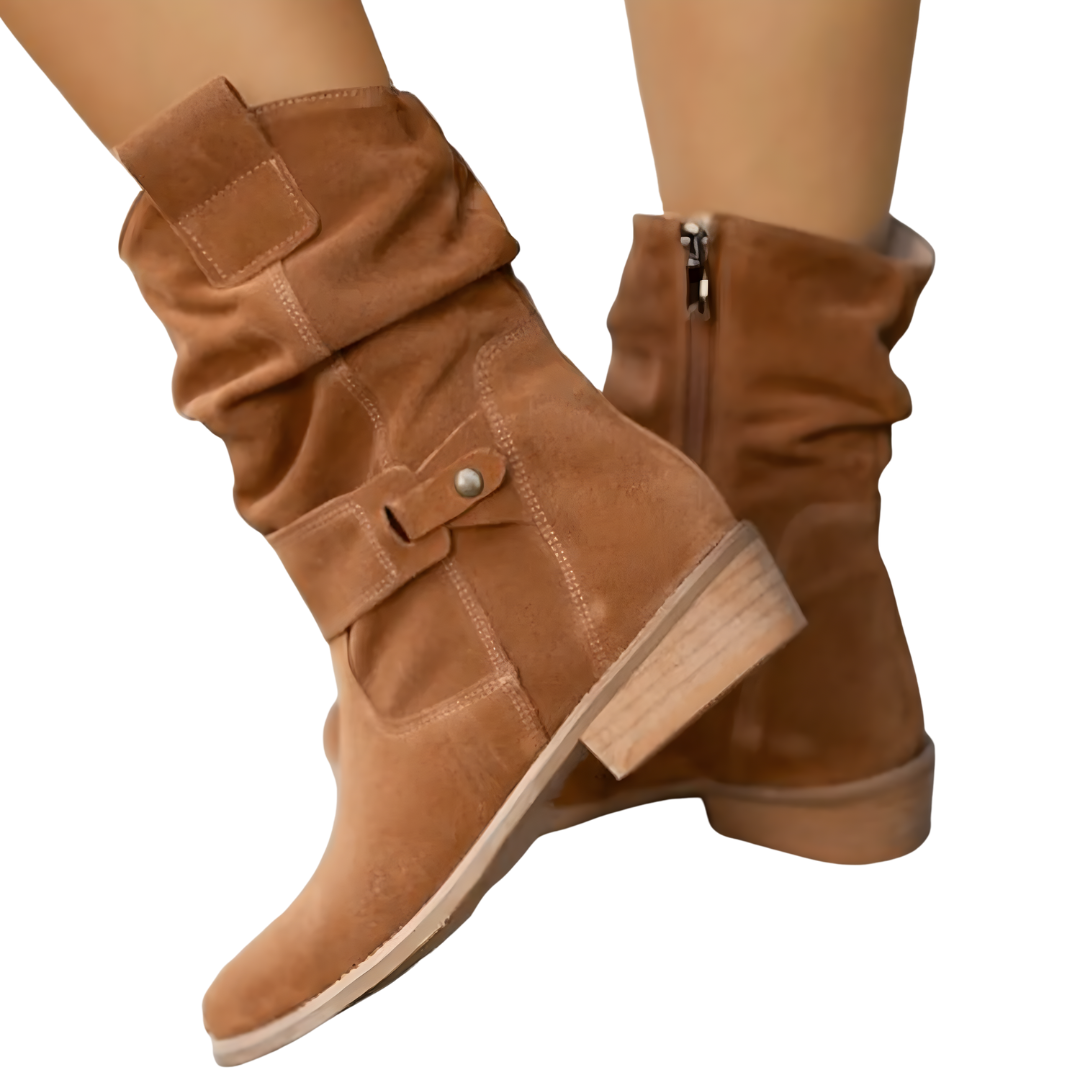 Damen Stiefeletten | Weicher Wildlederlook | Bequeme Sohle | Handgefertigte Qualität