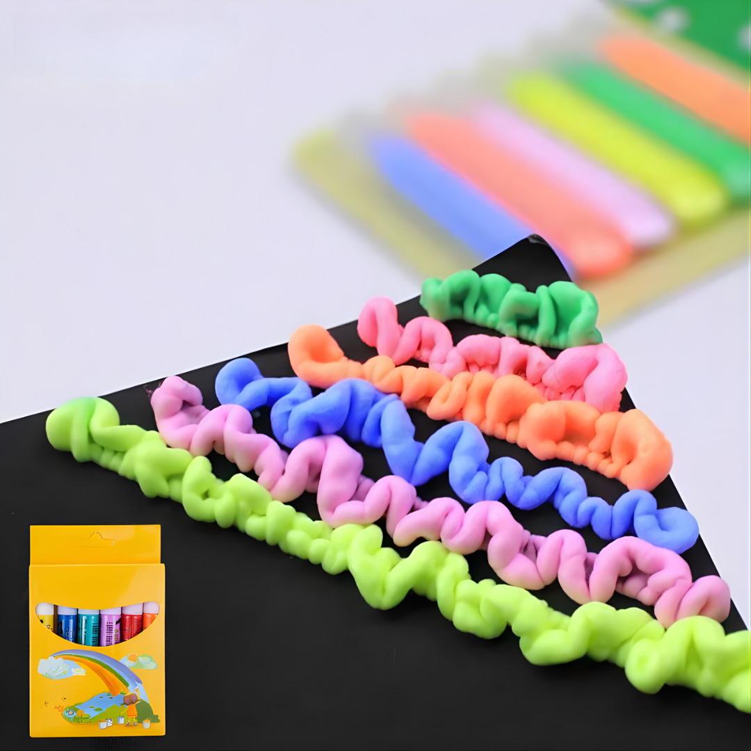 MalPlopp 3D Zeichenstifte Set | Magischer Aufbläh-Effekt | 6 Farben | Für Papier, Glas & Kunststoff | Kreative DIY-Projekte