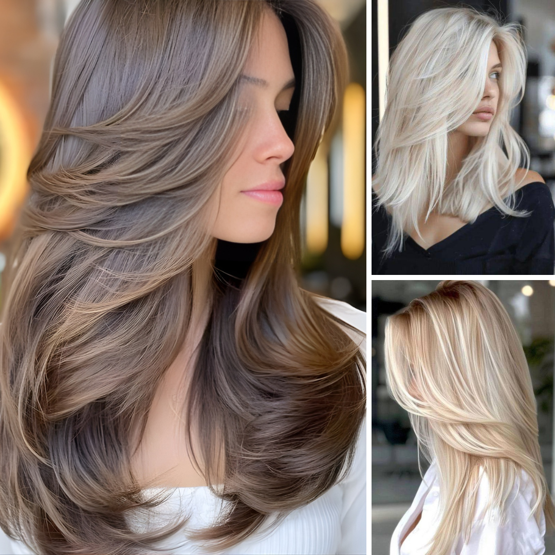 Damen Perücke | Langhaar Stufenschnitt | Natürliche Wellen | Hitzebeständige Kunstfaser