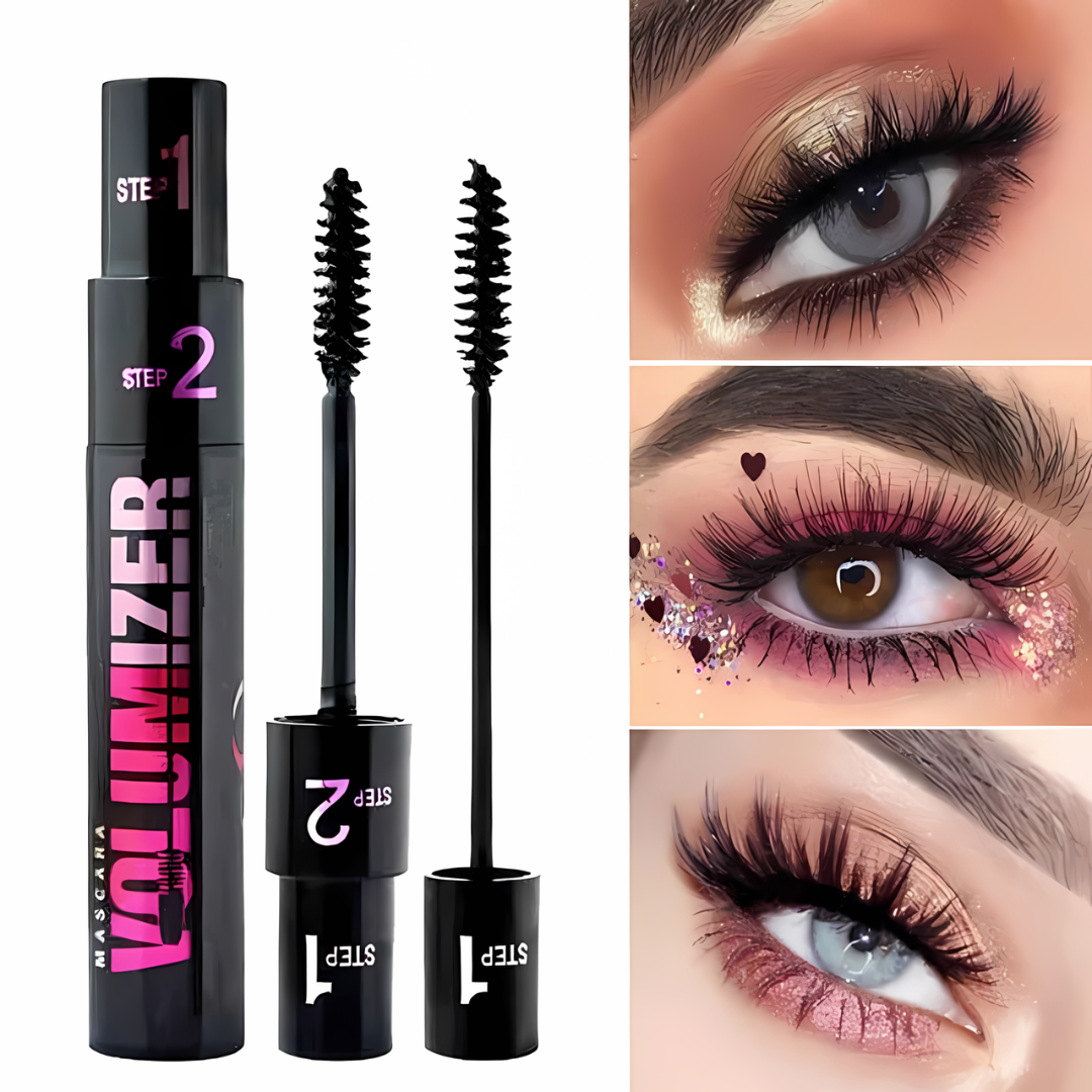 2+2 Gratis | Wimperntusche Volumen 4x | Langanhaltend & Wischfest bis 24h | Wasserfest Mascara Schwarz