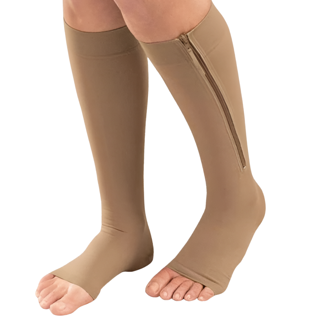 Kompressionsstrümpfe mit Reißverschluss | Einfach anzuziehen | Maximaler Halt & Unterstützung