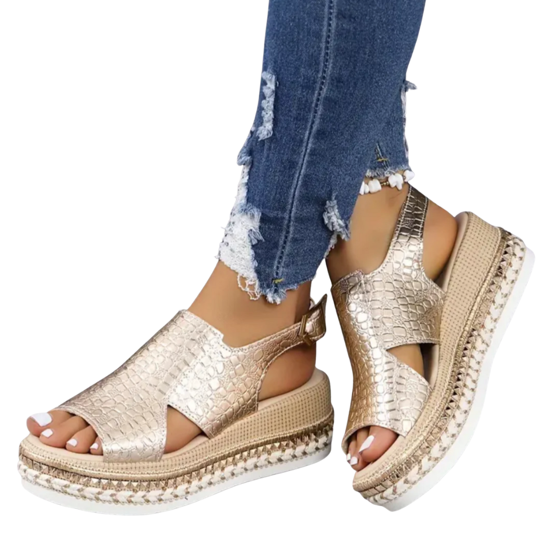 Damen Sandaletten | Orthopädisches Fußbett | Italienisches Leder | Sommer