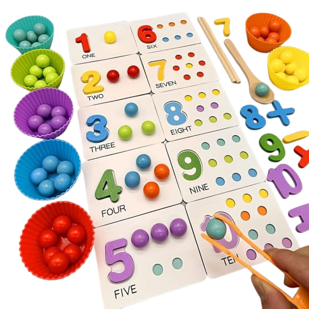 Mathematik Lernspielzeug Set | Bunte Holzperlen | Vorschule & Kindergarten