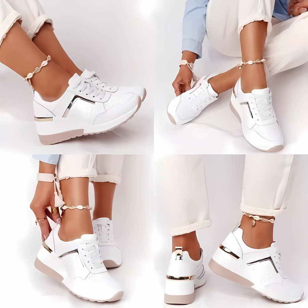 Damen Sneaker | „Noelle“ | Elegante Freizeit Schuhe aus Eco-Leder