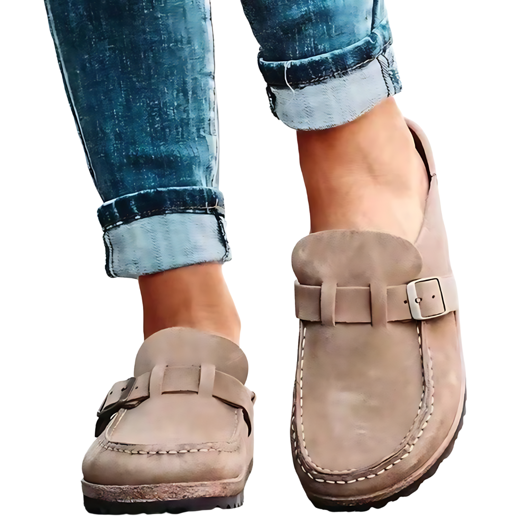 Damen Slippersandalen | Orthopädisch & Bequem | Sommer Sandalen mit Schnalle