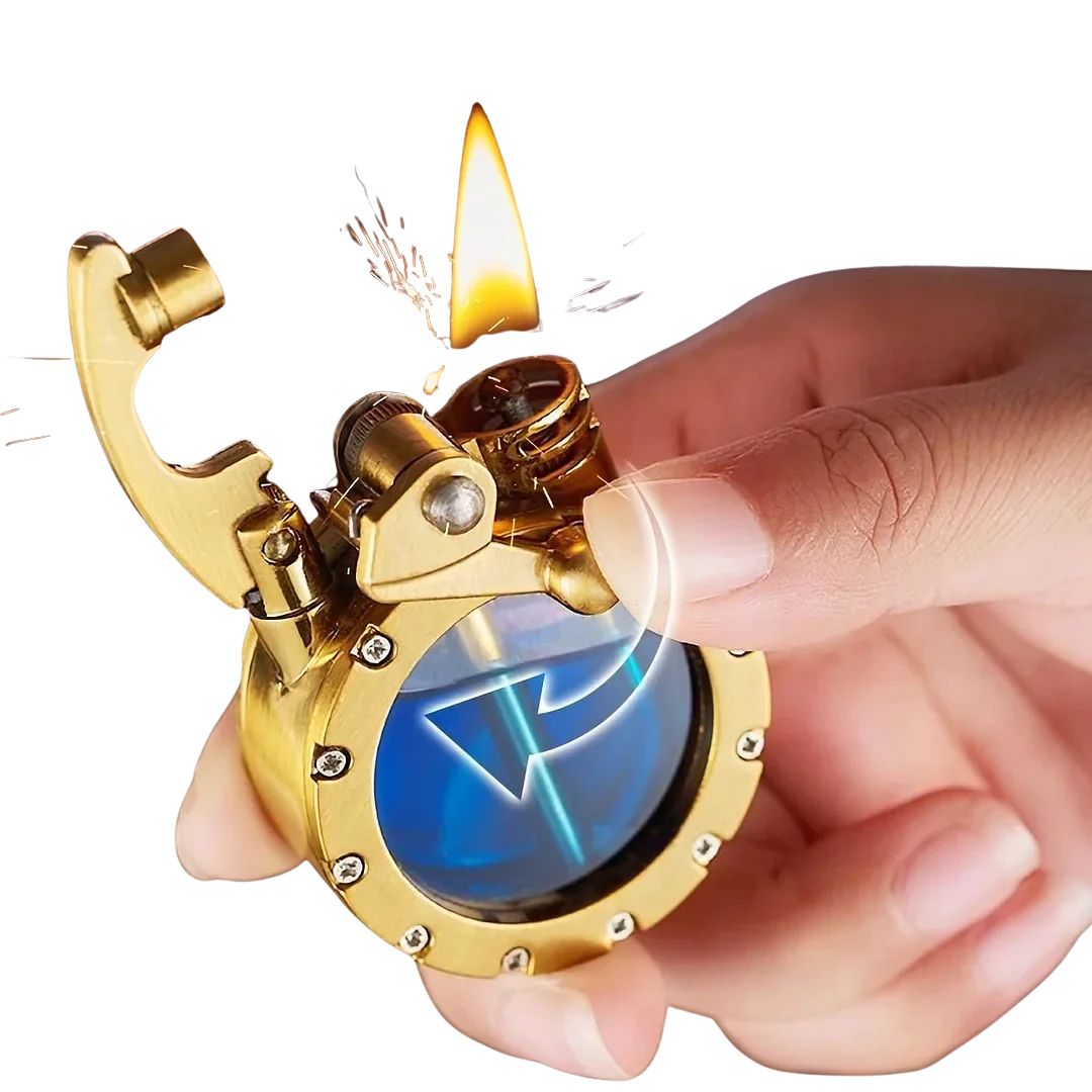 Antikes Kerosinfeuerzeug | Vintage Design mit Sichtfenster | Nachfüllbar & Metallgehäuse