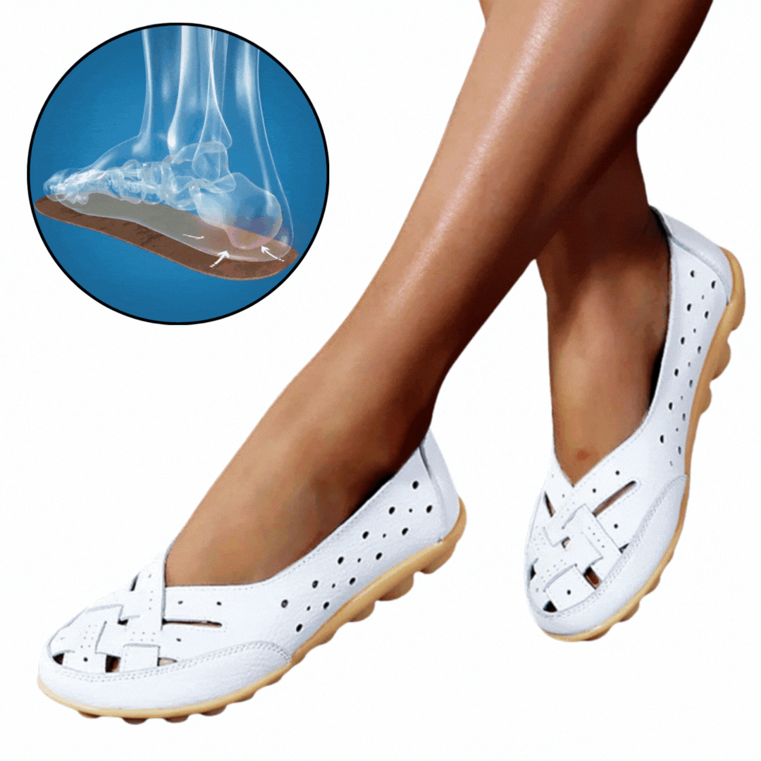 Damen Sandalen | Bequeme Ledersandalen | Dämpfende Sohle & Verstellbare Passform