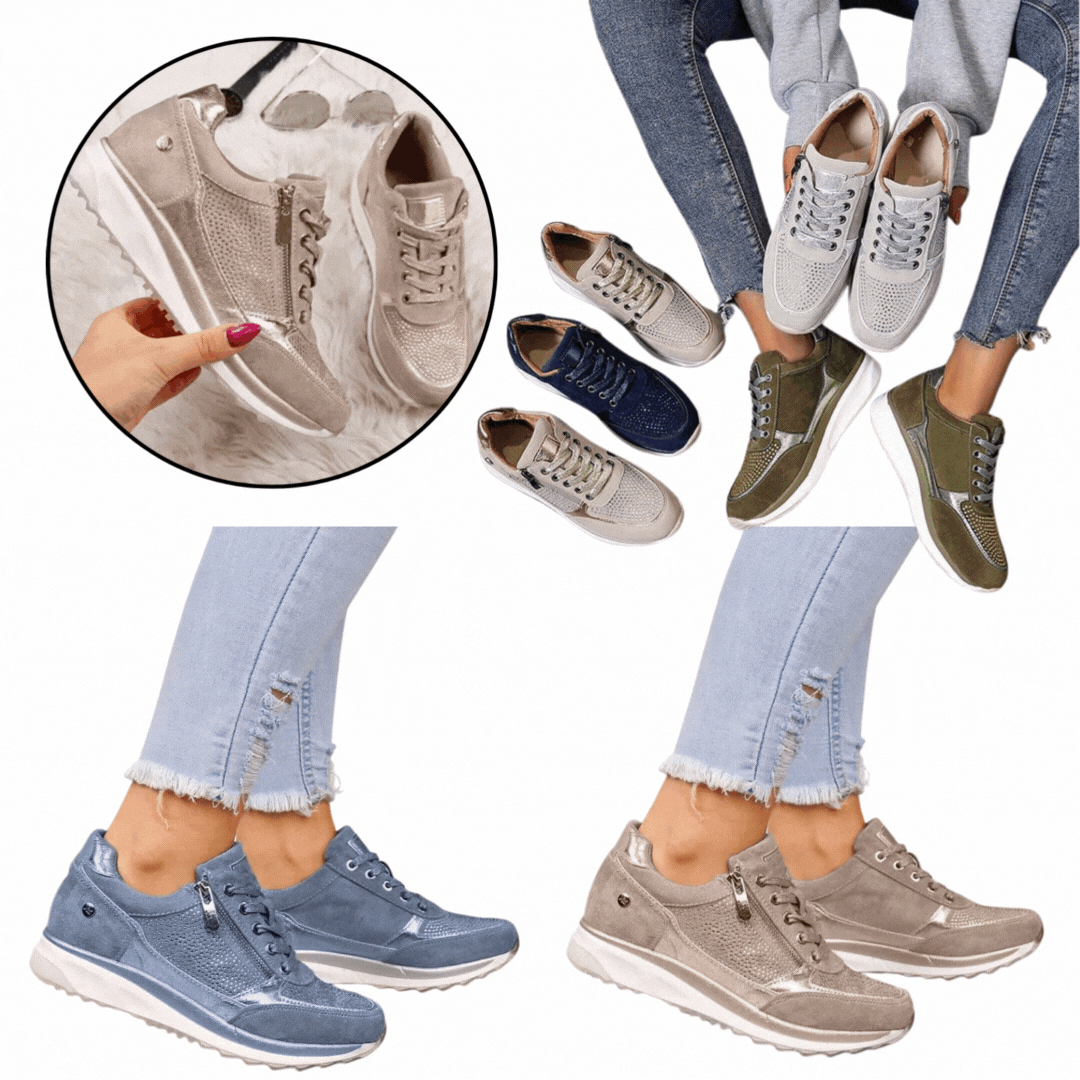 Damen Loafer Schuhe | Bequeme Slipper mit Reißverschluss | Wildleder-Optik & Rutschfeste Sohle