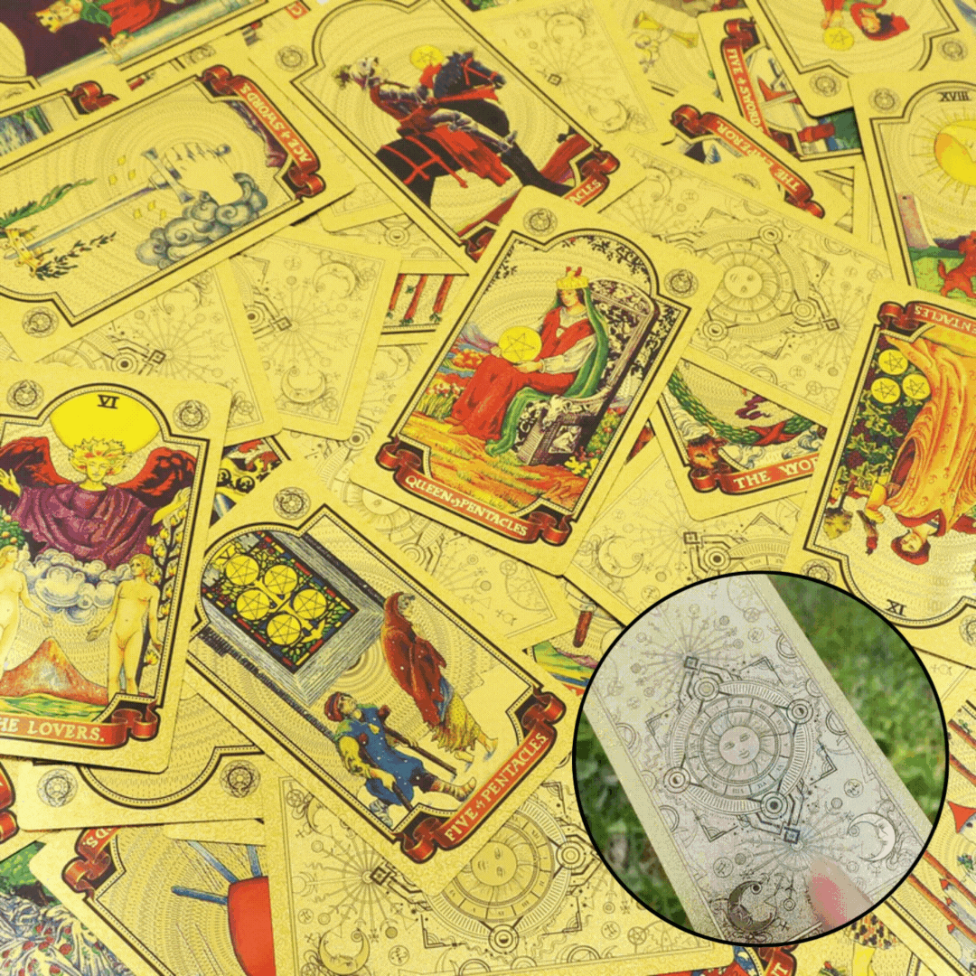 Tarotkarten Set | 78 Karten mit Anleitung | Goldprägung & Premium-Box