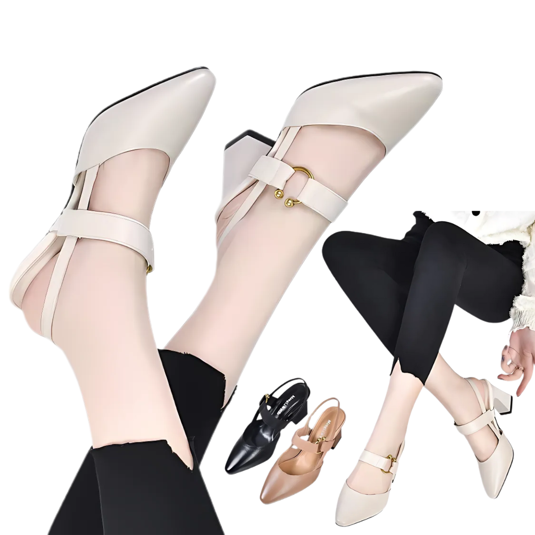 Damen Orthopädische Sandalen Paulina | Elegante Sandalen mit Blockabsatz und Schnalle