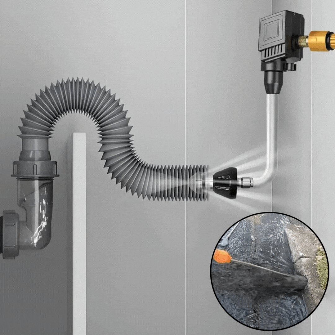 HydroRein Hochdruck Rohrreiniger | Edelstahl Düse für Abfluss & Rohrverstopfung | 5000 PSI
