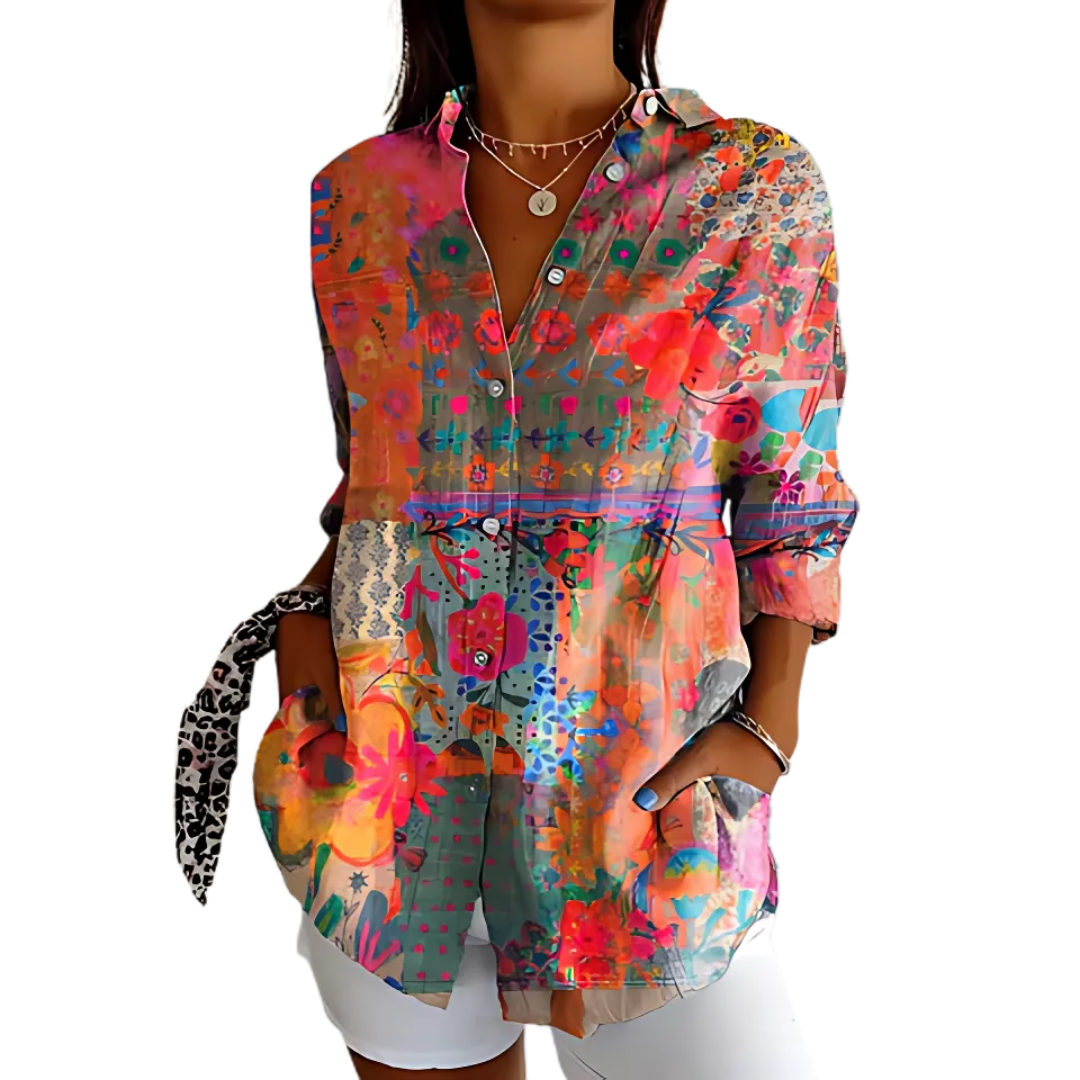 Damen Bluse Anna | Elegante Bluse mit Blumenprint | Femininer Stil & Bequemer Schnitt
