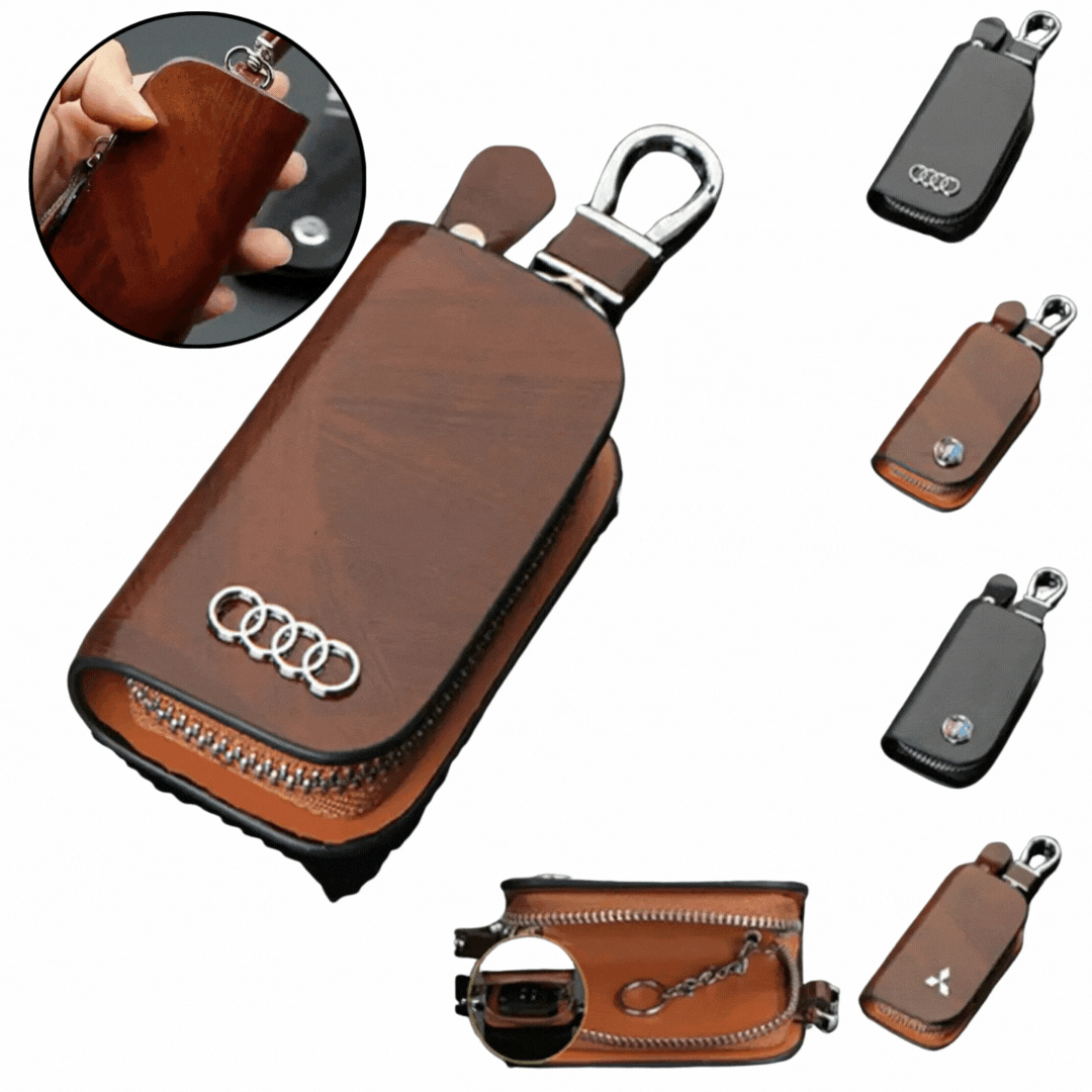 Schlüssel Etui mit RFID Blocker | Kompakter Autoschlüsselhalter aus PU-Leder