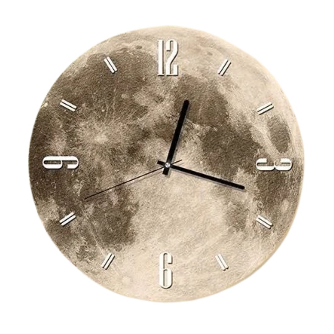 Wandlampe mit Uhr | LED Mondlicht Design | Romantische Wohnraumbeleuchtung