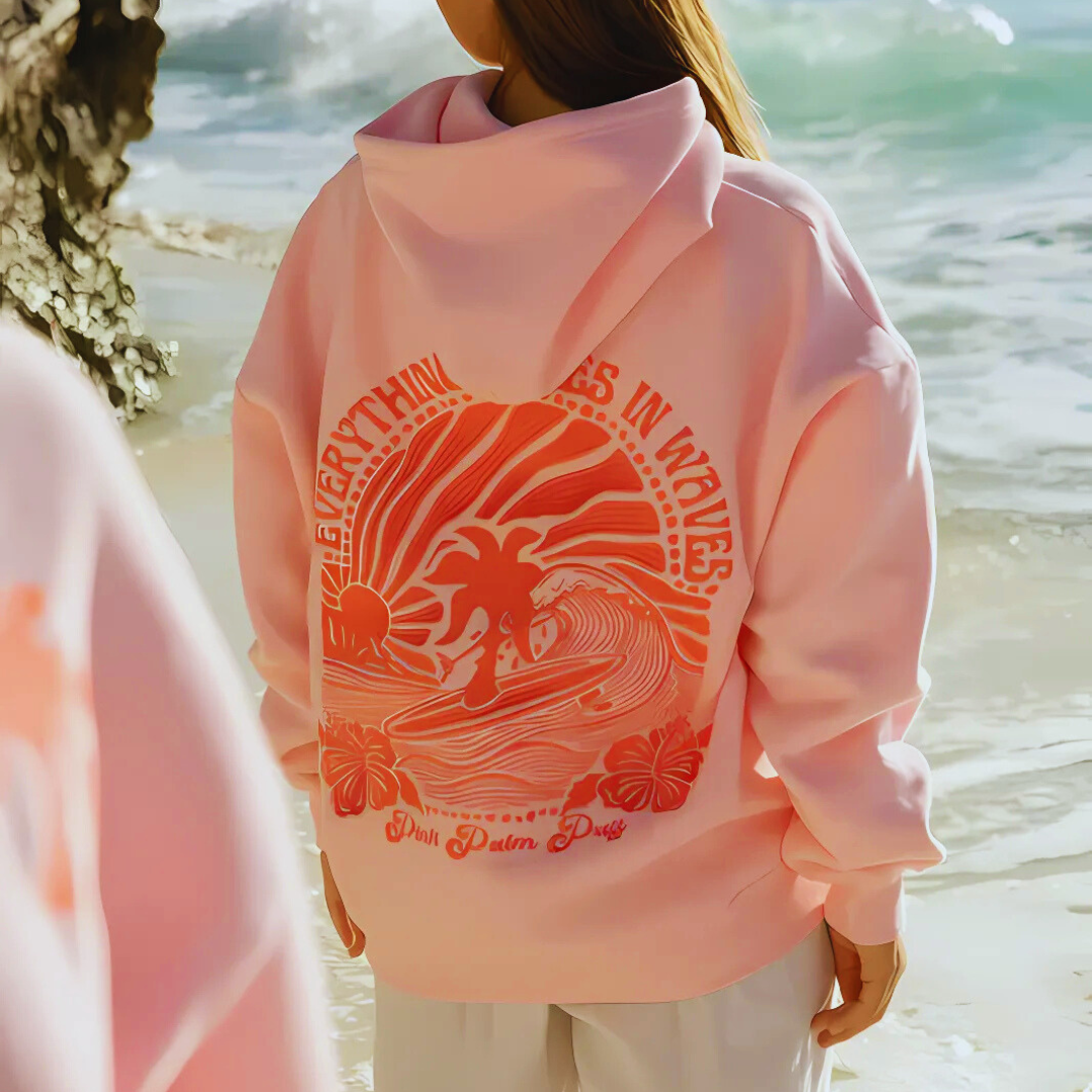 Philippina™ Sonnenuntergangswellen-Kapuzenpulli | Bequemer Hoodie für Sommerabende