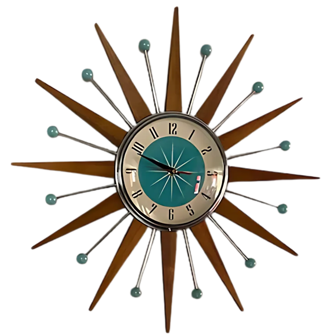 SonnenZeit™ Mid-Century Wanduhr | Handgefertigt & zeitloses Design