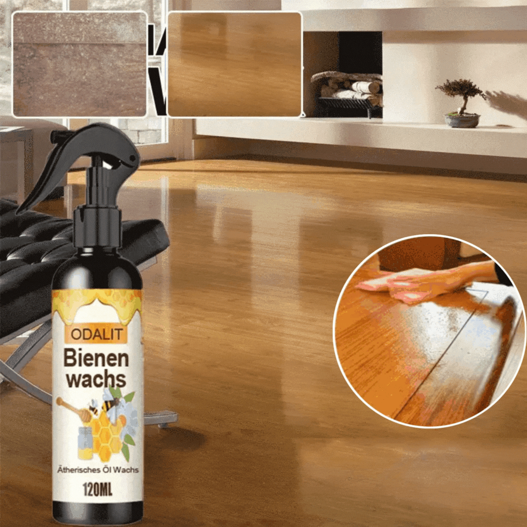 HiveGlow™ Holzpflegespray | Natürliches Bienenwachs & Zitronenöl | Reinigt, Poliert & Schützt