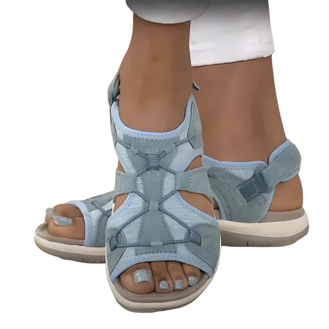 Damen Sandalen | Offene Spitze | Bequeme Sommer Schuhe mit Flexibler Sohle
