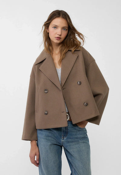 Olivia - Schicke Kurze Jacke mit Doppelreihe Knopfverschluss