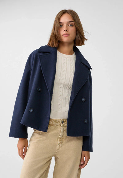 Olivia - Schicke Kurze Jacke mit Doppelreihe Knopfverschluss