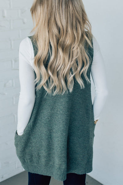 Damen Strick Weste | Gemütliche Taschen-Strickweste | Übergrößen, Leicht & Mit Taschen