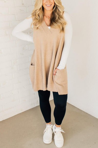 Damen Strick Weste | Gemütliche Taschen-Strickweste | Übergrößen, Leicht & Mit Taschen