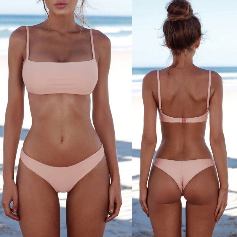 Damen Bikini Set | Push-Up Cups | Brazilian Slip | Sexy Strandlook