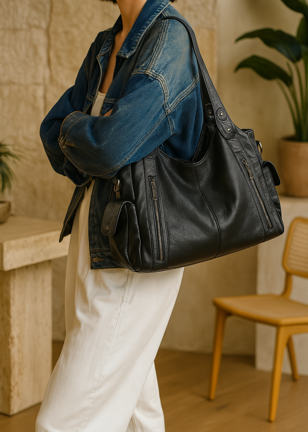 Damen Handtasche | Geräumig & Elegant | Hochwertiges Veganes Lederimitat | Alltag & Business