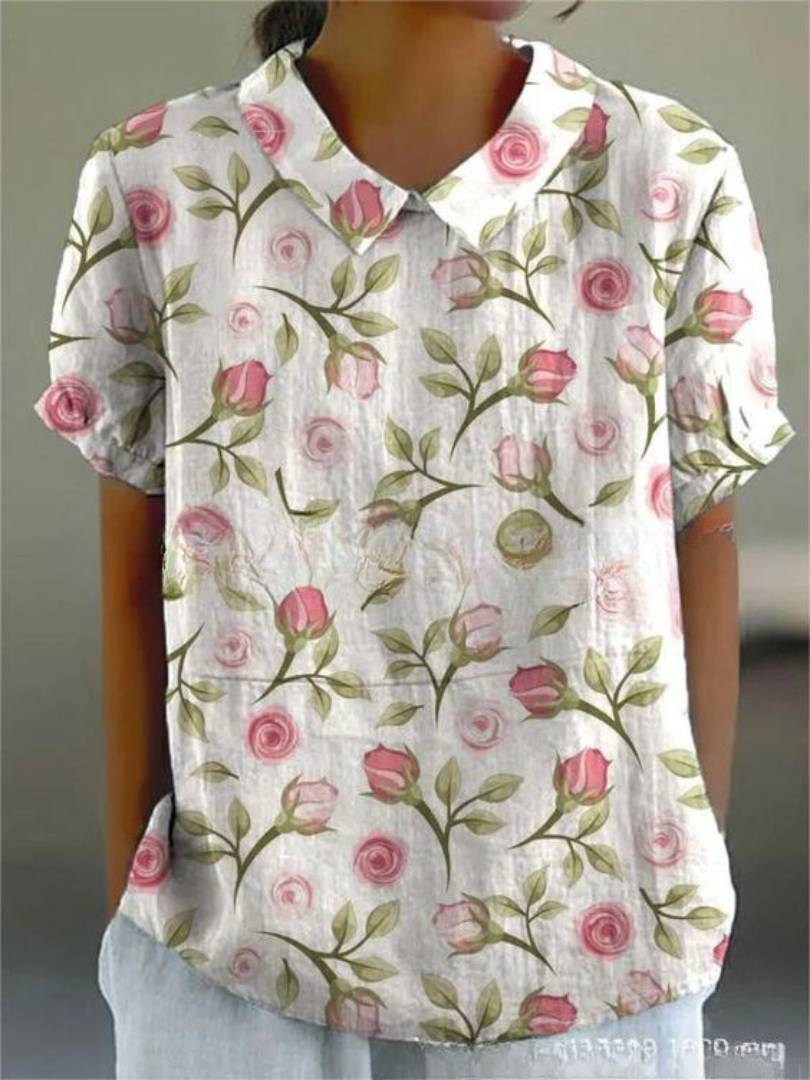 Damen Vintage Blumenmuster Bluse | Lässig