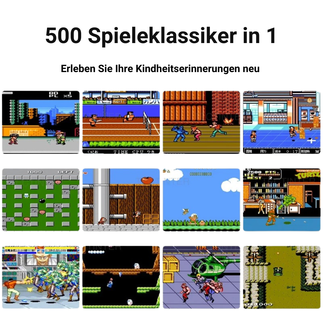Retro Handgerät Spielkonsole | Klassische Arcade-Spiele | Tragbar & Kinderfreundlich