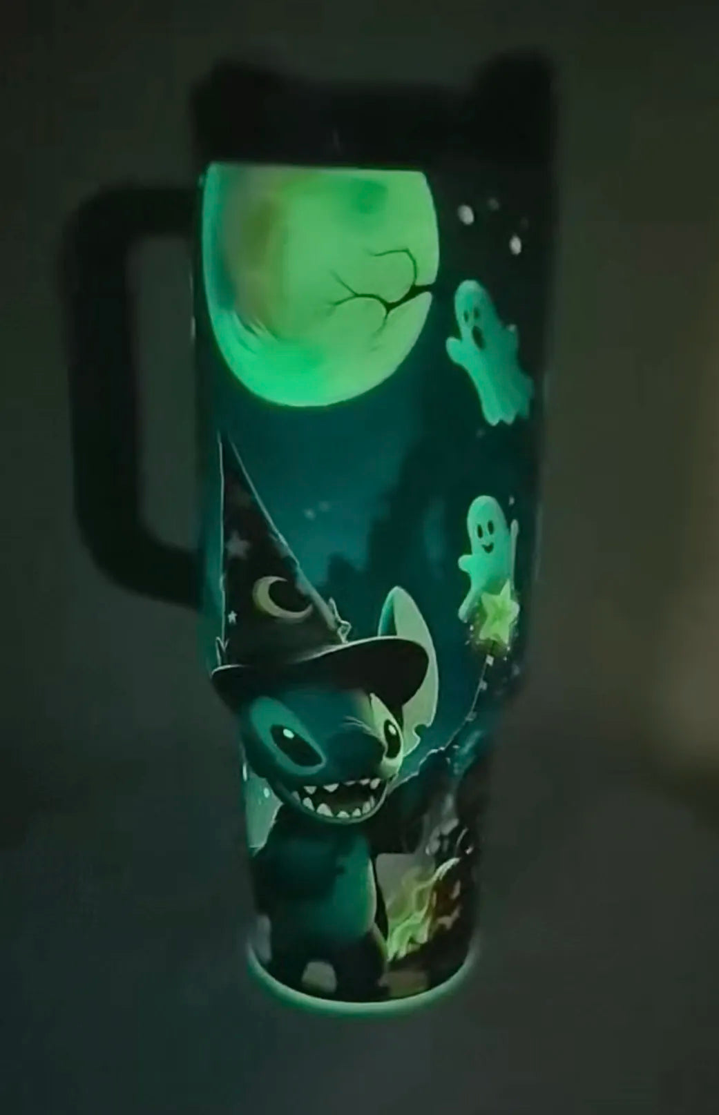 Leuchtender Tumbler Jack & Sally | Leuchtender Becher 1200 ml | Isoliert & Doppelwandig | Halloween & Weihnachts Edition