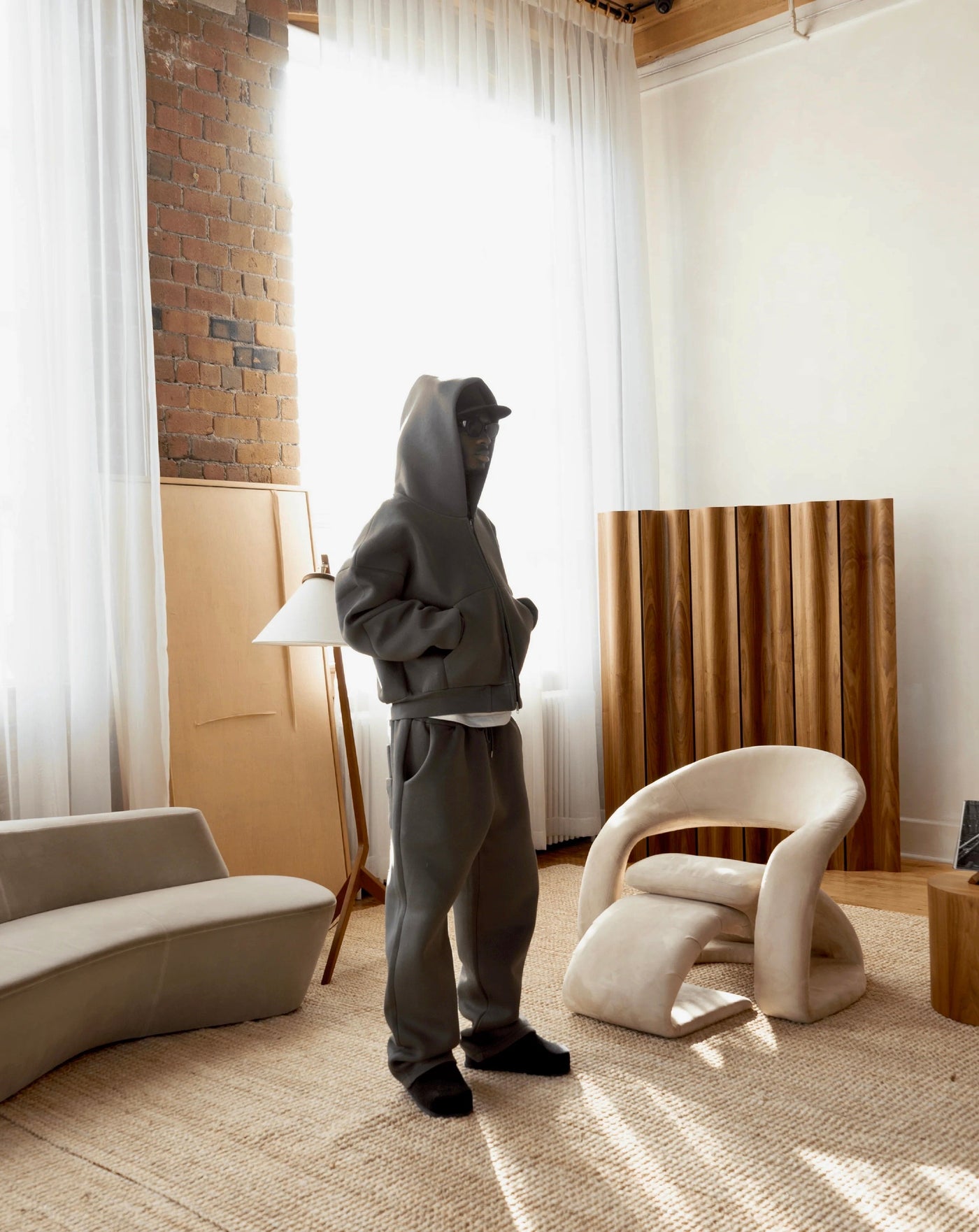 Herren Zip-Up Trainingsanzug | Leicht Oversized | Kurzes Design