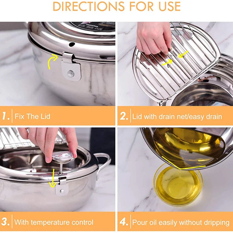 ChefkochFry™ Professioneller Fritteuse mit Thermometer