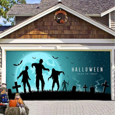 Halloween Garagentor Dekoration | Wetterfest | Langlebiges Polyester | Verschiedene Größen