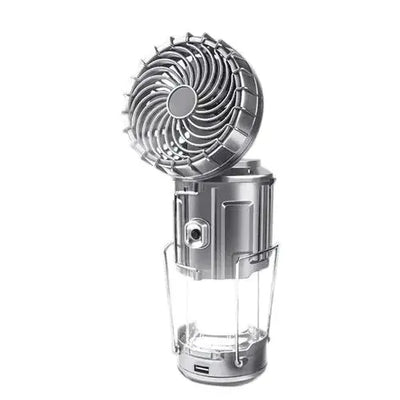 LED-Campinglaterne mit Ventilator | 6-in-1 Lampe, Taschenlampe & Powerbank | Solar & Akku, tragbar, IP44 wasserabweisend