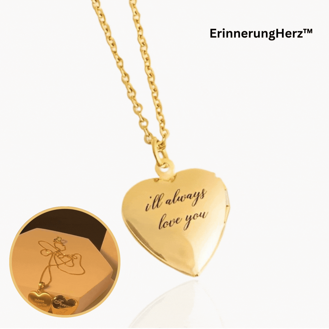 ErinnerungHerz™ Charm mit eingraviertem Sentiment