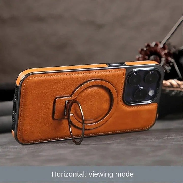 iPhone Hülle | Klassische Leder-Handyhülle mit Magnetfunktion | Standfunktion & Kamera-Schutz