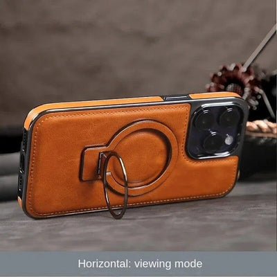 iPhone Hülle | Klassische Leder-Handyhülle mit Magnetfunktion | Standfunktion & Kamera-Schutz