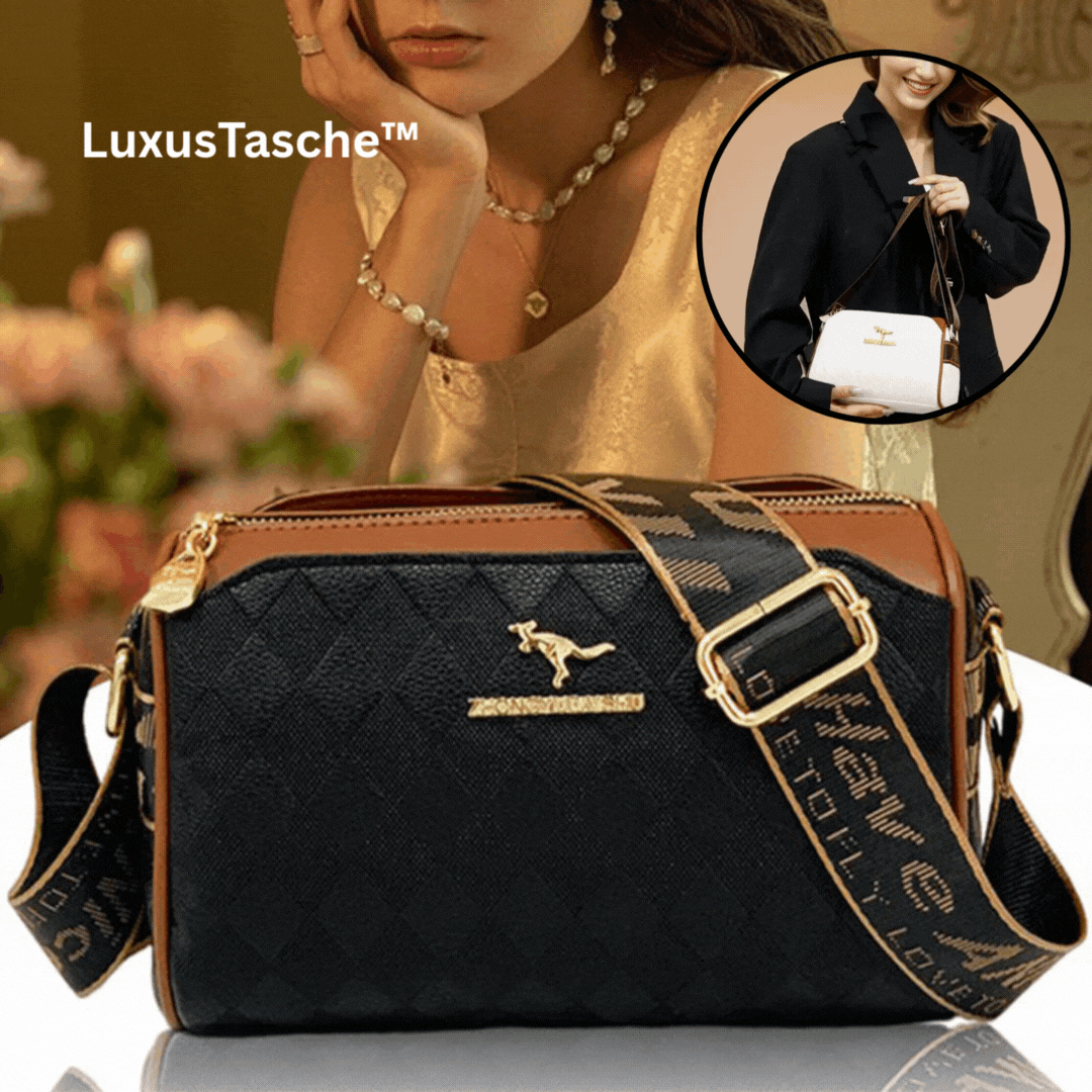 Damen Crossbody Tasche | 3-lagig | Große Kapazität | PU Leder mit Diamantmuster | Verstellbarer Riemen