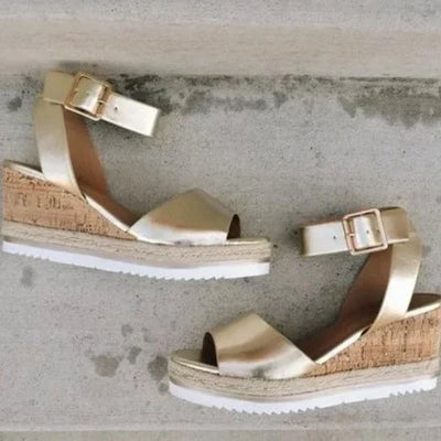 Elza | Damen Keilsandalen mit Schnalle
